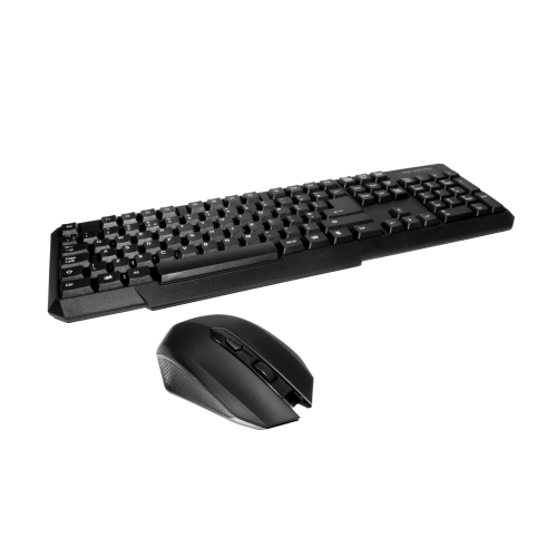 Spire RF-888 Wireless Keyboard and Mouse Desktop Kit, Micro USB Receiver, Multimedia, Black, Retail