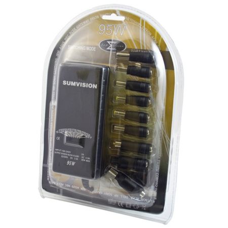 Sumvision Universal 95W Laptop PSU, 15-24V, 9 Adapters, Manual Select