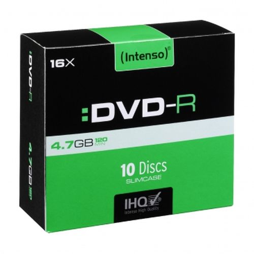 Intenso DVD-R, 4.7GB/120 Minutes, 16x Speed, Single Layer, Slim Case 10 Pack