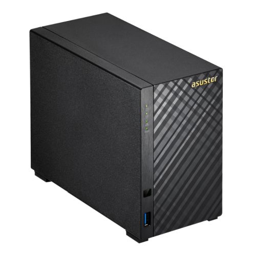 ASUSTOR AS1002T V2 2-Bay NAS Enclosure (No Drives), Dual Core 1.6GHz CPU, 512MB, USB3, GB LAN, Diamond-Plate Finish