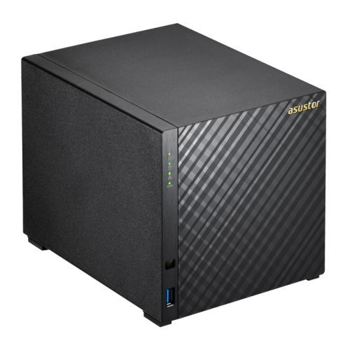 ASUSTOR AS1004T V2 4-Bay NAS Enclosure (No Drives), Dual Core 1.6GHz CPU, 512MB, USB3, GB LAN, Diamond-Plate Finish