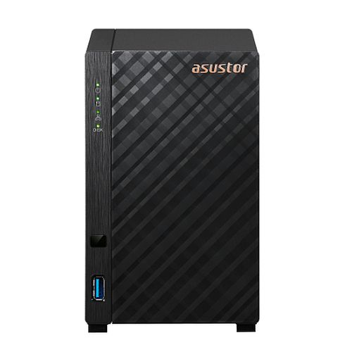 ASUSTOR AS1102T DRIVESTOR 2 2-Bay NAS Enclosure (No Drives), Quad Core 1.4GHz CPU, 1GB DDR4, USB3, 2.5GB LAN, Rose Gold Logo