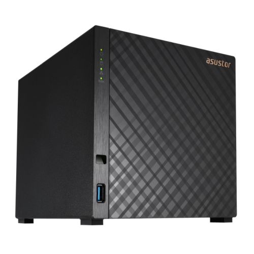 ASUSTOR AS1104T DRIVESTOR 4 4-Bay NAS Enclosure (No Drives), Quad Core 1.4GHz CPU, 1GB DDR4, USB3, 2.5GB LAN, Rose Gold Logo