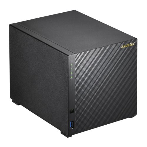 ASUSTOR AS3204T V2 4-Bay NAS Enclosure (No Drives), Quad Core CPU, 2GB DDR3L, HDMI, USB3, Dual GB LAN, Diamond-Plate Finish