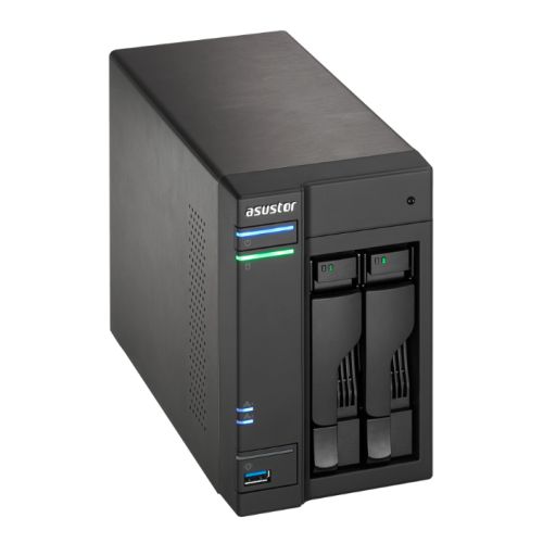 ASUSTOR AS6102T 2-Bay NAS Enclosure (No Drives), Dual Core CPU, 2GB DDR3L, HDMI, Dual GB LAN, USB3