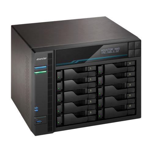 ASUSTOR AS6510T Lockerstor 10-Bay NAS Enclosure (No Drives), Quad Core CPU, 8GB DDR4, USB 3.2, 2 x 10G LAN, 2 x 2.5G LAN, 2 x M.2 NVMe