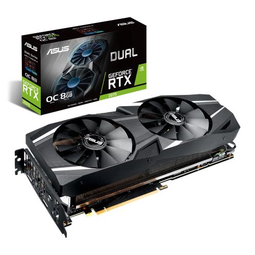 Asus RTX2070 DUAL OC, 8GB DDR6, HDMI, 3 DP, USB-C, 1740MHz Clock