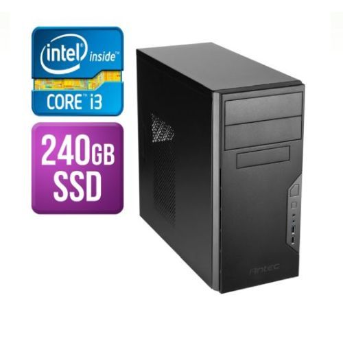 Spire Tower PC, Antec VSK3000B, i3-8100, 8GB, 240GB SSD, Corsair 450W, DVDRW, KB & Mouse, No Operating System