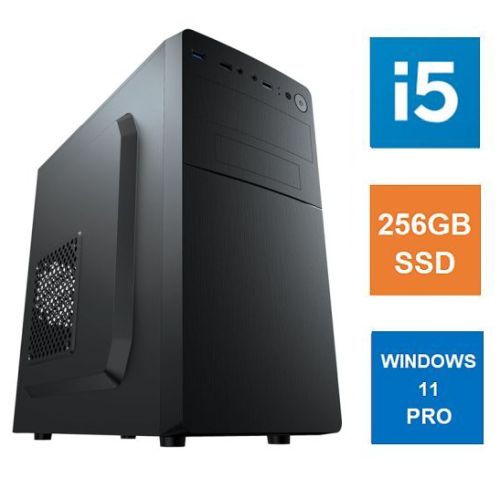 Spire MATX Tower PC, Vida Business Case, i5-12400, 8GB 3200MHz, 256GB SSD, Corsair 550W, No Optical, KB & Mouse, Windows 11 Pro