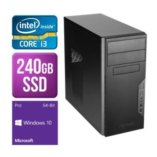 Spire Tower PC, Antec VSK3000B, i3-8100, 8GB, 240GB SSD, Corsair 450W, DVDRW, KB & Mouse, Windows 10 Pro