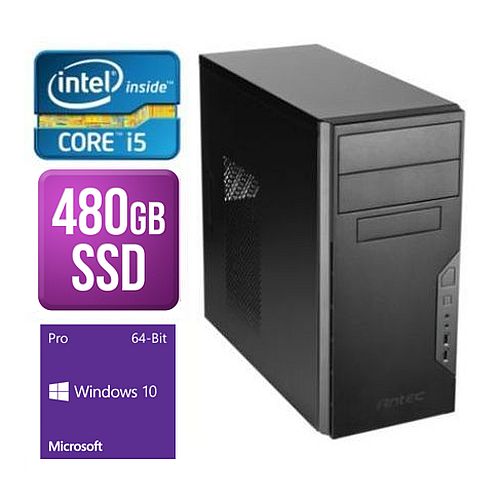 Spire Tower PC, Antec VSK3000B, i5-8400, 8GB, 480GB SSD, Corsair 450W, DVDRW, KB & Mouse, Windows 10 Pro
