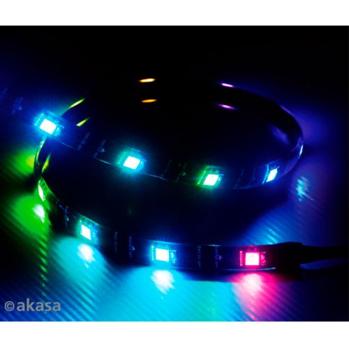 Akasa Vegas Addressable MBA RGB LED Light Strip, 60cm, 5V, Magnetic Backing, Aura Sync Compatible