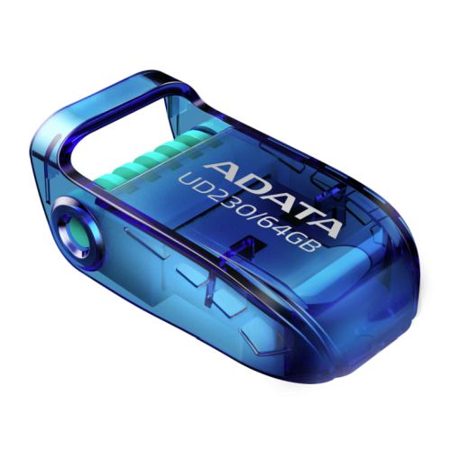 ADATA UD230 64GB USB 2.0 Memory Pen, Capless, Foldable, Dust, Water & Shock Resistant
