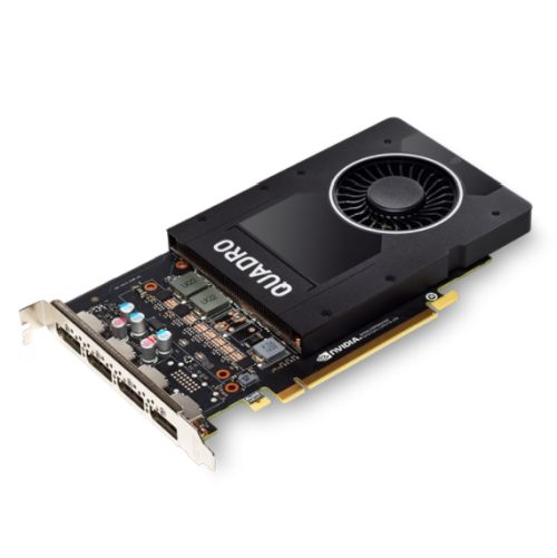 PNY Quadro P2200 Professional Graphics Card, 5GB DDR5X, 1280 Cores, 200GB/s, 3.8 TFLOPs, 4 DP 1.4, Single Slot, OEM, Bulk (Brown Box)