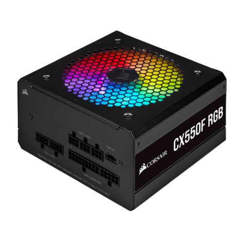 Corsair 550W CX-F RGB Series CX550F PSU, Fully Modular, Rifle Bearing Fan, 80+ Bronze, RGB Fan