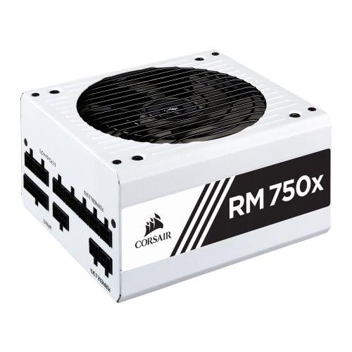Corsair 750W Enthusiast RMx Series RM750X PSU, Rifle Bearing Fan, Fully Modular, White, 80+ Gold
