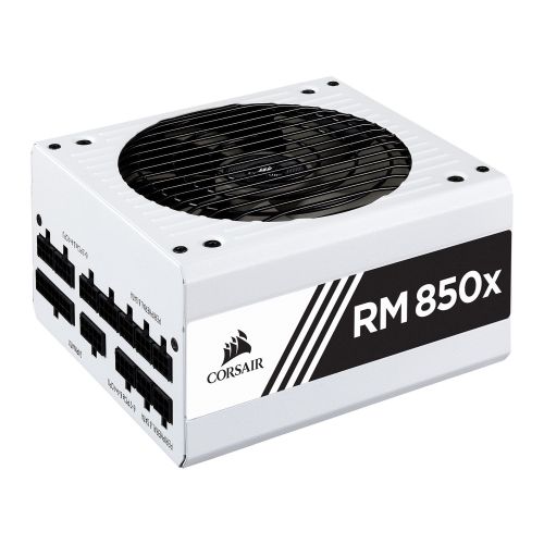Corsair 850W Enthusiast RMx Series RM850X PSU, Rifle Bearing Fan, Fully Modular, White, 80+ Gold