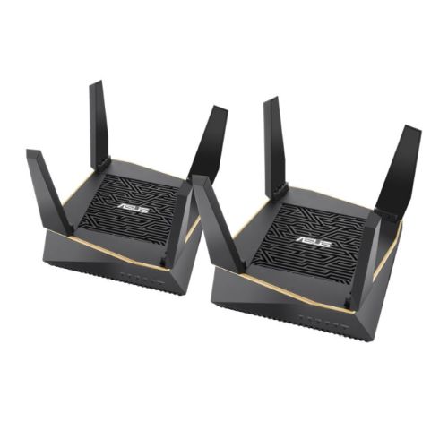 Asus (RT-AX92U 2 Pack) AiMesh WiFi System, AX6100 (400+867+4804) Tri-Band, 802.11ax, AiProtection Pro, Flexible SSID