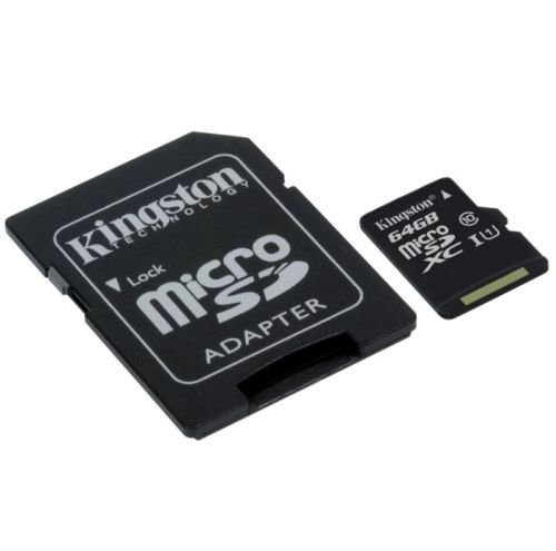 Kingston 64GB Canvas Select Micro SDXC Card with SD Adapter, Class 10