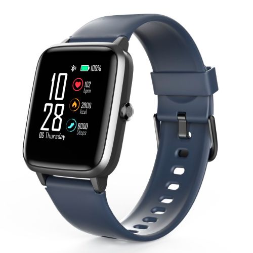 Hama Fit Watch 4900 Fitness Tracker Smart Watch, 1.3″ LCD Touch Screen, Waterproof, Dark Blue/Grey