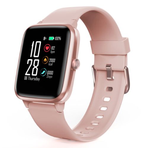 Hama Fit Watch 5910 Fitness Tracker Smart Watch, 1.3″ LCD Touch Screen, Waterproof, Built-In GPS	, Pink/Rose Gold