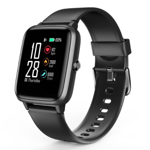 Hama Fit Watch 5910 Fitness Tracker Smart Watch, 1.3″ LCD Touch Screen, Waterproof, Built-In GPS, Black/Grey
