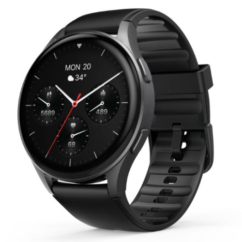 Hama 8900 Fitness Tracker Smart Watch, 1.28″ AMOLED Touch Screen, Waterproof, Built-In GPS, Hands-Free Calling, Black