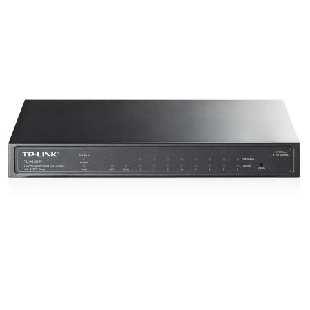 TP-LINK (T1500G-10PS) 8-Port Gigabit POE Smart Switch, 2 SFP Ports, Steel Case