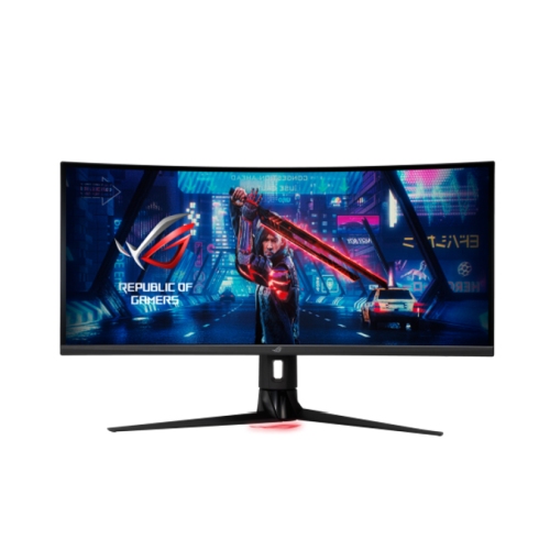 Asus 34″ ROG STRIX UWQHD Ultra-wide Curved Gaming Monitor (XG349C), 3440 x 1440, 1ms, OC 180Hz, sRGB, HDMI, DP,  USB, Speakers, RGB, VESA