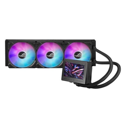 Asus ROG Ryujin III 360 ARGB 360mm Liquid CPU Cooler, 3x ROG ARGB Fans, Customisable 3.5″ LCD Display, New Control Software, Black