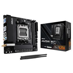 Asrock A620AI WIFI, AMD A620A, AM5, Mini ITX, 2 DDR5, HDMI, Wi-Fi 6E, 2.5G & GB LAN, 2x M.2