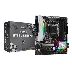 Asrock B450M STEEL LEGEND, AMD B450, AM4, Micro ATX, 4 DDR4, HDMI, DP, XFire, Rock-Solid Durability, RGB Lighting, M.2