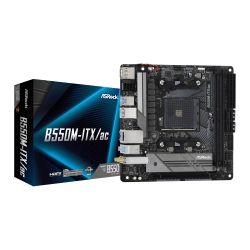 Asrock B550M-ITX/AC, AMD B550, AM4, Mini ITX, 2 DDR4, HDMI, DP, AC Wi-Fi, PCIe4, M.2 Motherboards
