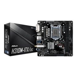 Asrock H310M-ITX/AC, Intel H310, 1151, Mini ITX, 2 DDR4, DVI, HDMI, DP, Wi-Fi, M.2 Motherboards