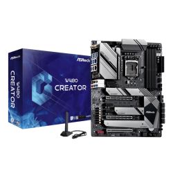 Asrock W480 CREATOR, Intel W480, 1200 (Xeon W CPUs), ATX, HDMI, XFire, GB & 2.5G LAN, Thunderbolt3, AX Wi-Fi, 10GB & 2.5GB LAN, M.2 Motherboards