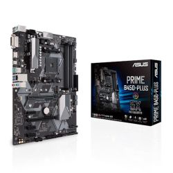 Asus PRIME B450-PLUS, AMD B450, AM4, ATX, 4 DDR4, XFire, DVI, HDMI, RGB Header, M.2 Motherboards
