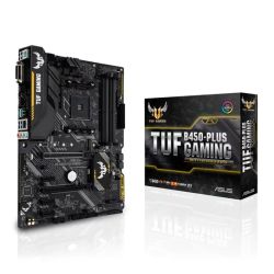 Asus TUF B450-PLUS GAMING, AMD B450, AM4, ATX, 4 DDR4, XFire, DVI, HDMI, RGB Lighting, M.2 Motherboards