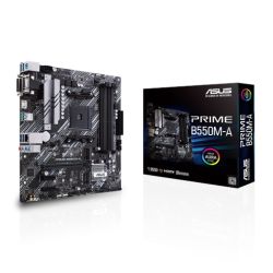 Asus PRIME B550M-A, AMD B550, AM4, Micro ATX, 4 DDR4, VGA, DVI, HDMI, PCIe4, M.2