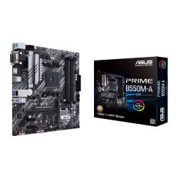 Asus PRIME B550M-ACSM - Corporate Stable Model, AMD B550, AM4, Micro ATX, 4 DDR4, VGA, DVI, HDMI, PCIe4, 2x M.2