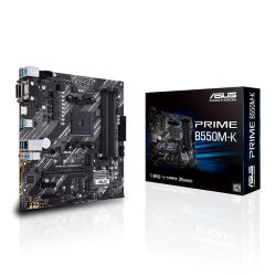 Asus PRIME B550M-K, AMD B550, AM4, Micro ATX, 4 DDR4, VGA, DVI, HDMI, PCIe4, M.2