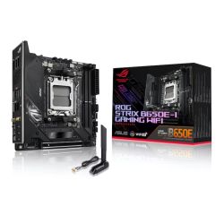 Asus ROG STRIX B650E-I GAMING WIFI, AMD B650, AM5, Mini ITX, 2 DDR5, HDMI, DP Alt Mode, Wi-Fi 6E, 2.5G LAN, PCIe5, 2x M.2