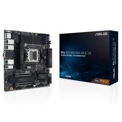Asus PRO WS B850M-ACE SE, Workstation, AMD B850, AM5, Micro ATX, 4 DDR5, VGA, HDMI, DP, 10G LAN, 3x LAN, Onboard BMC, IPMI, MCIO, 2x M.2