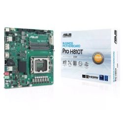 Asus PRO H810T-CSM - Corporate Stable Model, Intel H810, 1851, Thin Mini ITX, 2 DDR5 SO-DIMM, HDMI, DP, LVDS, GB LAN, 19v DC in, 1x M.2