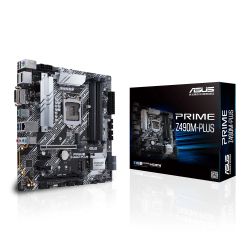 Asus PRIME Z490M-PLUS, Intel Z490, 1200, Micro ATX, 4 DDR4, XFire, DVI, HDMI, DP, M.2 Motherboards
