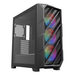 Antec DP503 Gaming Case w Glass Window, E-ATX, Slanted Bar Mesh Front, 3 ARGB Fans, RGBPWM Controller, LED Control Button, USB-C
