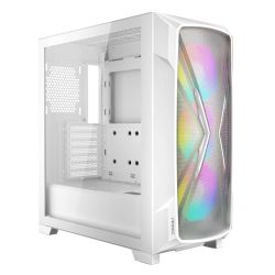 Antec DP505 Gaming Case w Glass Window, E-ATX, X-Shaped Mesh Front, 3 ARGB Fans, RGBPWM Controller, LED Control Button, USB-C, White