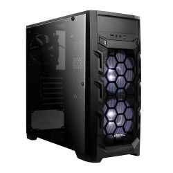 Antec GX202 Gaming Case with Window, ATX, No PSU, 2 White LED Fans, Black Cases