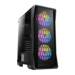 Antec NX360 Gaming Case w Glass Window, ATX, 4 Fans 3 Front ARGB, LED Control Button, Mesh Front