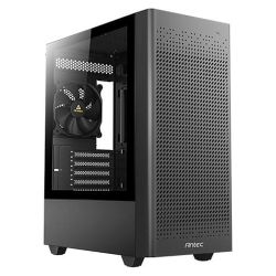 Antec NX500M Gaming Case w Glass Window, Micro ATX, 1 Fan, Mesh Front, 360mm Radiator Support, USB-C, Black