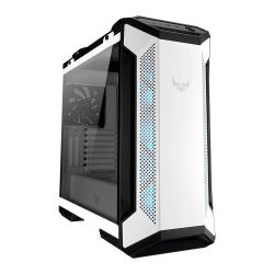 Asus TUF Gaming GT501 White Gaming Case w Window, E-ATX, No PSU, Tempered Smoked Glass, 3 x 12cm RGB Fans, Carry Handles